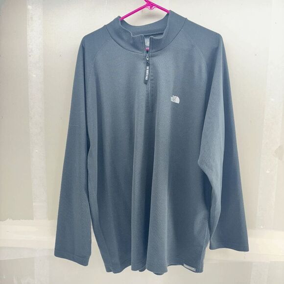VTG The North Face Mid layer Mens 2XL 1/4 Zip Gray Vaporwick Pullover Shirt - Picture 1 of 5